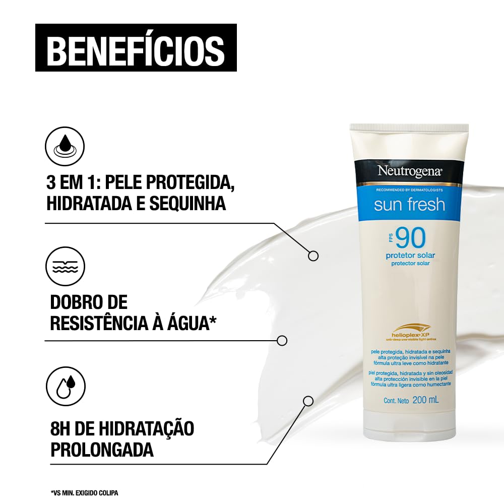 Neutrogena Sun Fresh Protetor Solar Corporal FPS 90, 200ml