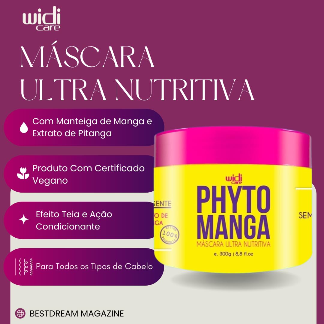 Kit Shampoo + Condicionador + Mascara Phytomanga Widi Care Reparação Ultra Nutritiva 300g