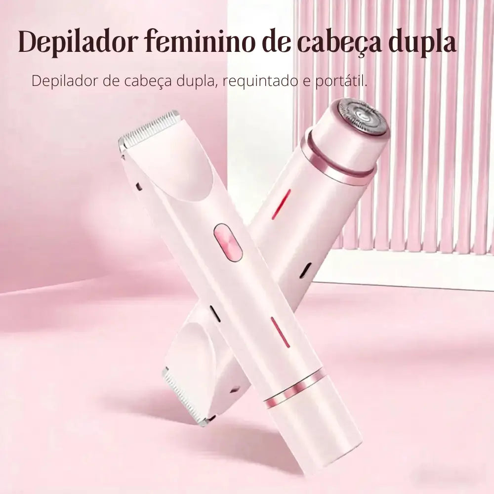 Depilador Feminino Elétrico 2 em 1 USB à Prova d’Água