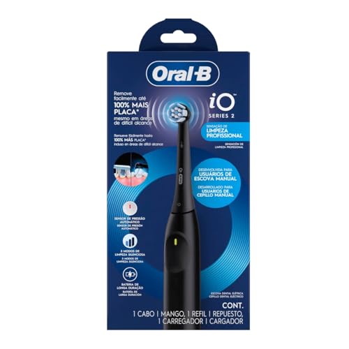 Escova de Dente Elétrica Oral-B Series iO2 para dentes 100% mais Limpos vs. uma Escova de Dente Manual Regular