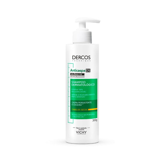 Vichy Dercos DS Shampoo Anticaspa, Tratamento para Cabelos Secos, Elimina 100% da Caspa Visível, Alivia a Coceira e Previne o Reaparecimento por 6 Semanas, 300g