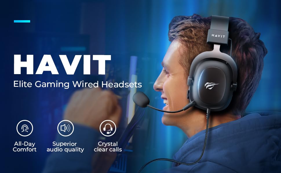 Fone Gamer Havit HV‑H2002d – Drivers Potentes, Microfone Omnidirecional, Multi‑Plataformas