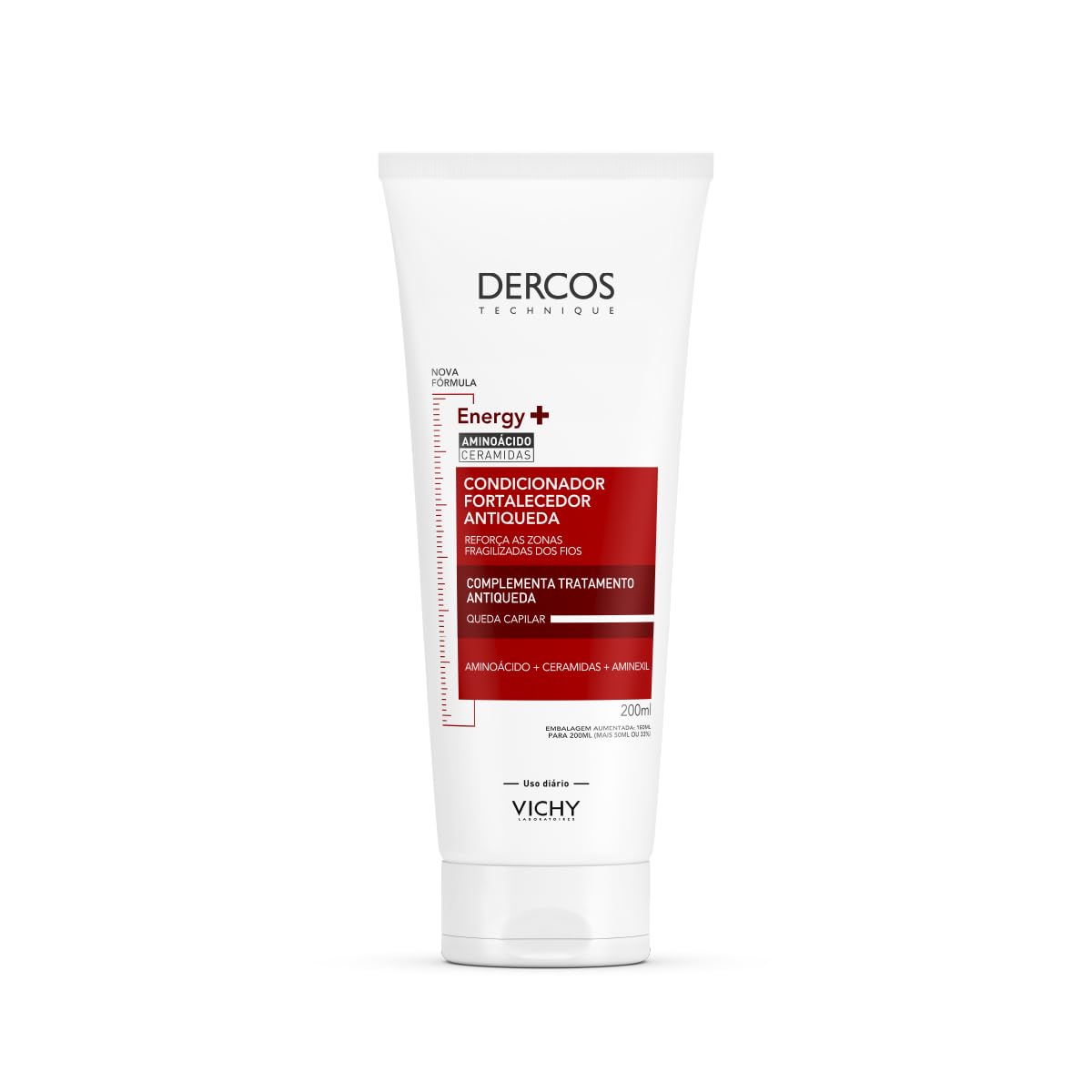 Vichy Dercos Energy+ Condicionador Fortalecedor Antiqueda com Aminexil, Aminoácidos e Ceramidas, Reduz Quebra, Reforça Estrutura dos Fios, Aumenta Resistência Capilar, 200ml