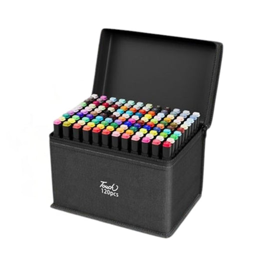 Caneta Marcadora Permanente 24/36/48/60/80/100/120/168 Ponta Dupla Kit Canetinhas Conjunto de Canetas Coloridas (120 cores)