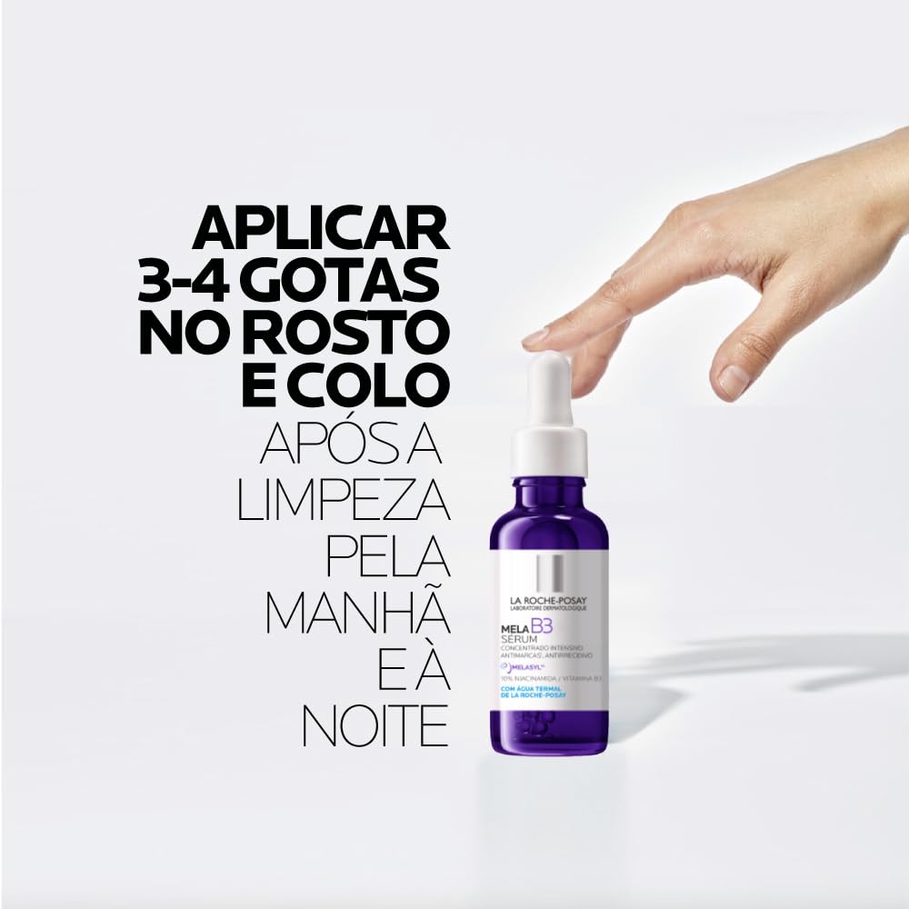 La Roche-Posay Mela B3 Sérum Antimanchas Concentrado, com Novo Ativo Melasyl™ e 10% Niacinamida, Corrige Manchas Solares e Pós-Acne, Previne Reaparecimento, 30ml
