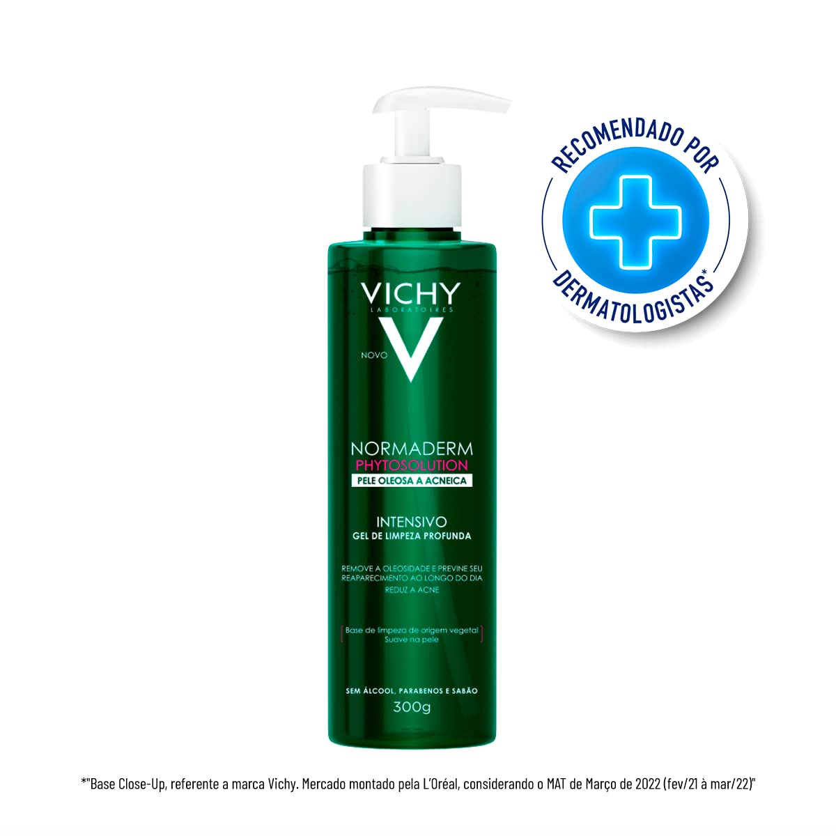 Vichy Normaderm Phytosolution Gel de Limpeza Facial Intensivo, para Pele Oleosa e Acneica, com Ingredientes de Origem Natural, Remove Oleosidade, Reduz Acne e Previne Reaparecimento, 300g