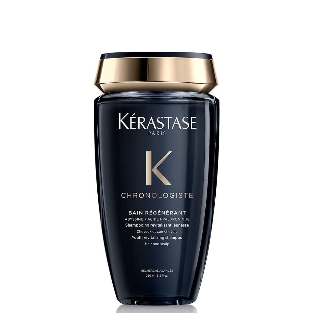 Kérastase Shampoo Chronologiste Bain Régénérant, Todos os tipos de cabelos, Regeneração, Ácido Hialurônico, Abyssine, Vitamina E, 250 ml