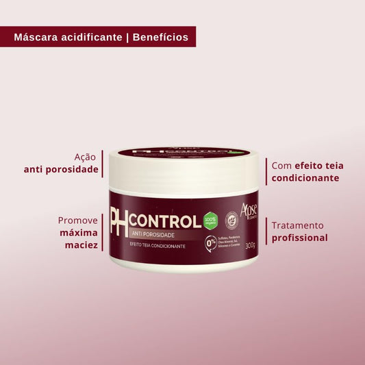 Kit Marcara Ph Control 300g Antiporosidade e Ativador De Cachos Apse 500g Beleza dos cacho No Poo Low Poo