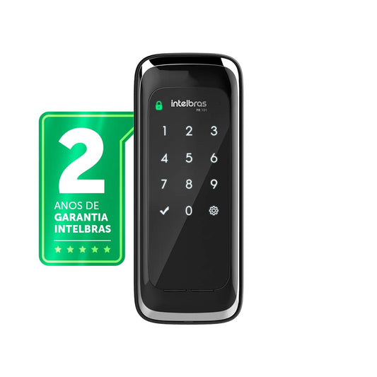 Intelbras FR101 – Fechadura Eletrônica de Sobrepor com Teclado Touch, 4 Codigos, Alarme Violação