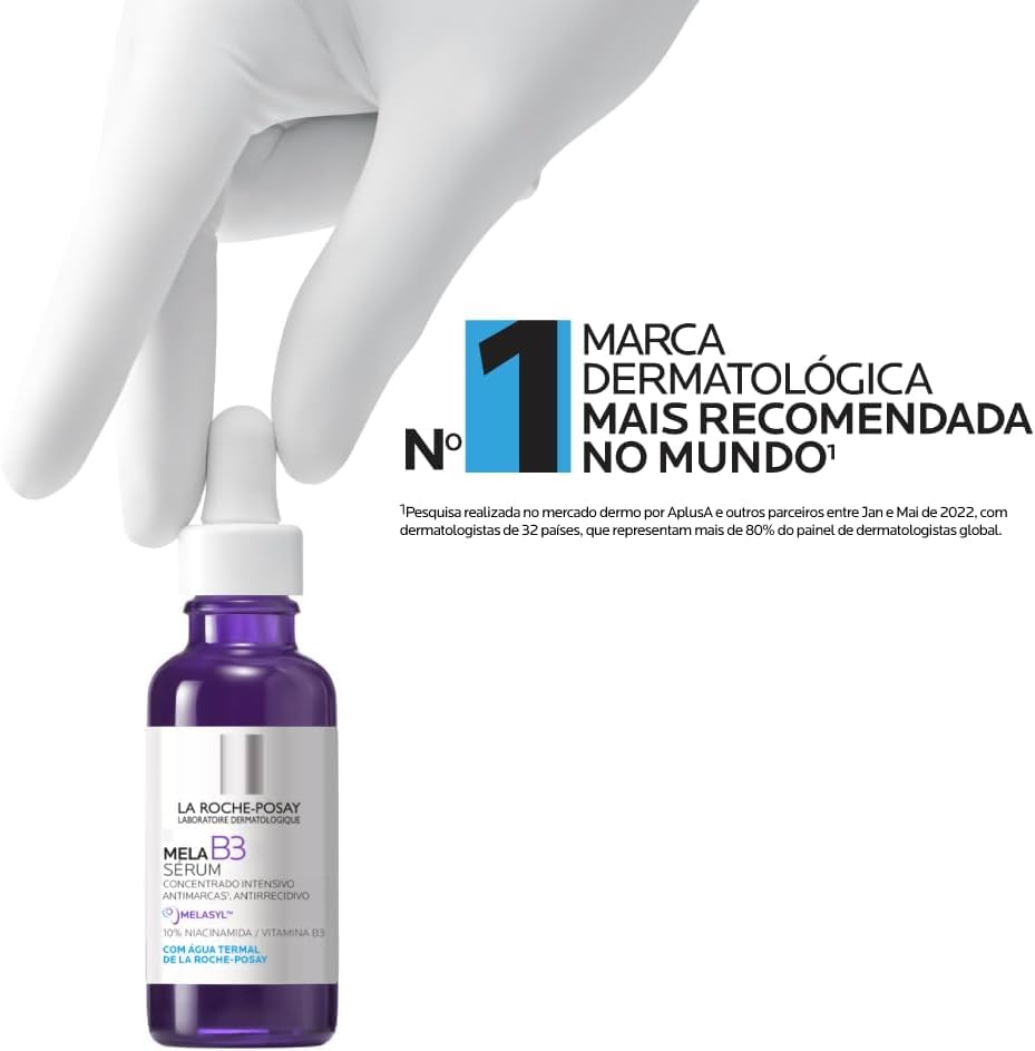La Roche-Posay Mela B3 Sérum Antimanchas Concentrado, com Novo Ativo Melasyl™ e 10% Niacinamida, Corrige Manchas Solares e Pós-Acne, Previne Reaparecimento, 30ml