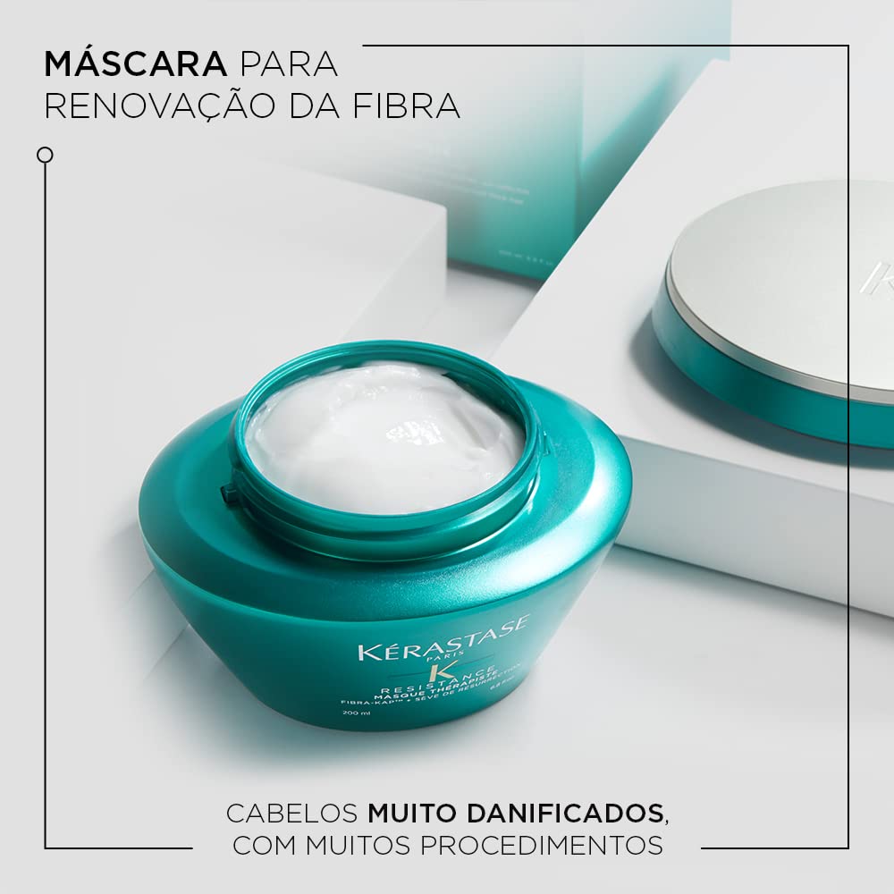 Kérastase Máscara Reconstrutora Résistance 200ml – Força e Brilho para Cabelos Danificados