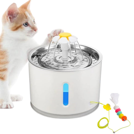 Bebedouro Fonte Inteligente para Gatos 2L — Alerta Falta d’Água, Desligamento Automático + Brinquedo Para Entretenimento