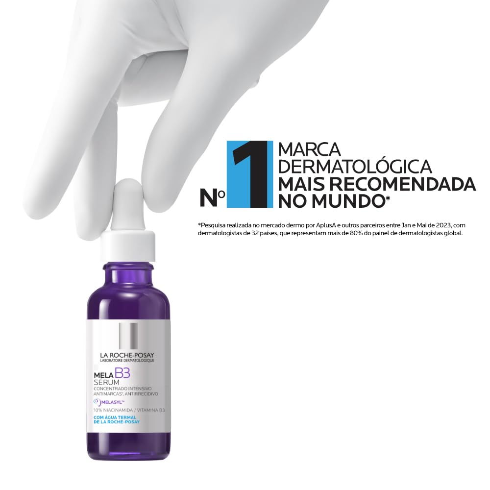 La Roche-Posay Mela B3 Sérum Antimanchas Concentrado, com Novo Ativo Melasyl™ e 10% Niacinamida, Corrige Manchas Solares e Pós-Acne, Previne Reaparecimento, 30ml