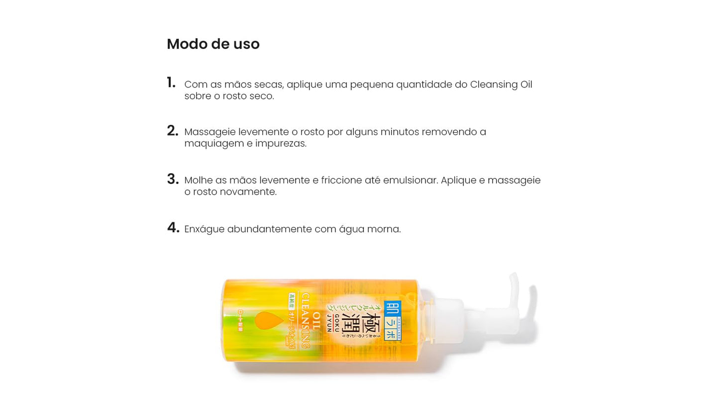 Hada Labo® Gokujyun Oil Cleasing - Óleo de limpeza facial demaquilante com Ácido Hialurônico 200ml