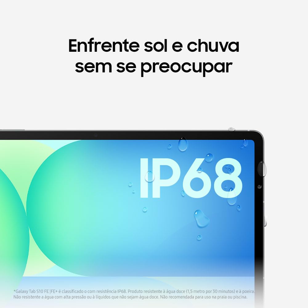 Tablet Samsung Galaxy Tab S10 FE, Cinza, 128GB, 8GB RAM, Tela Imersiva de 10.9" 90Hz, Camera Traseira de 13MP, Câmera Frontal de 12MP Ultra Wide, Wifi 6, IP68, Android 15