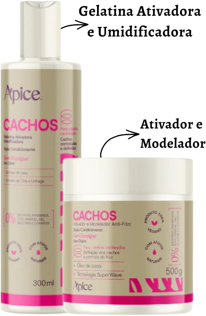 Kit Apse Finalizadores de Cachos, Ativador + Gelatina
