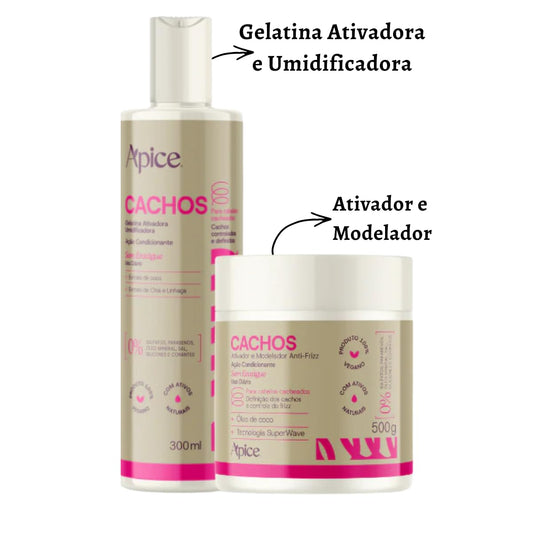 Kit Apse Finalizadores de Cachos, Ativador + Gelatina