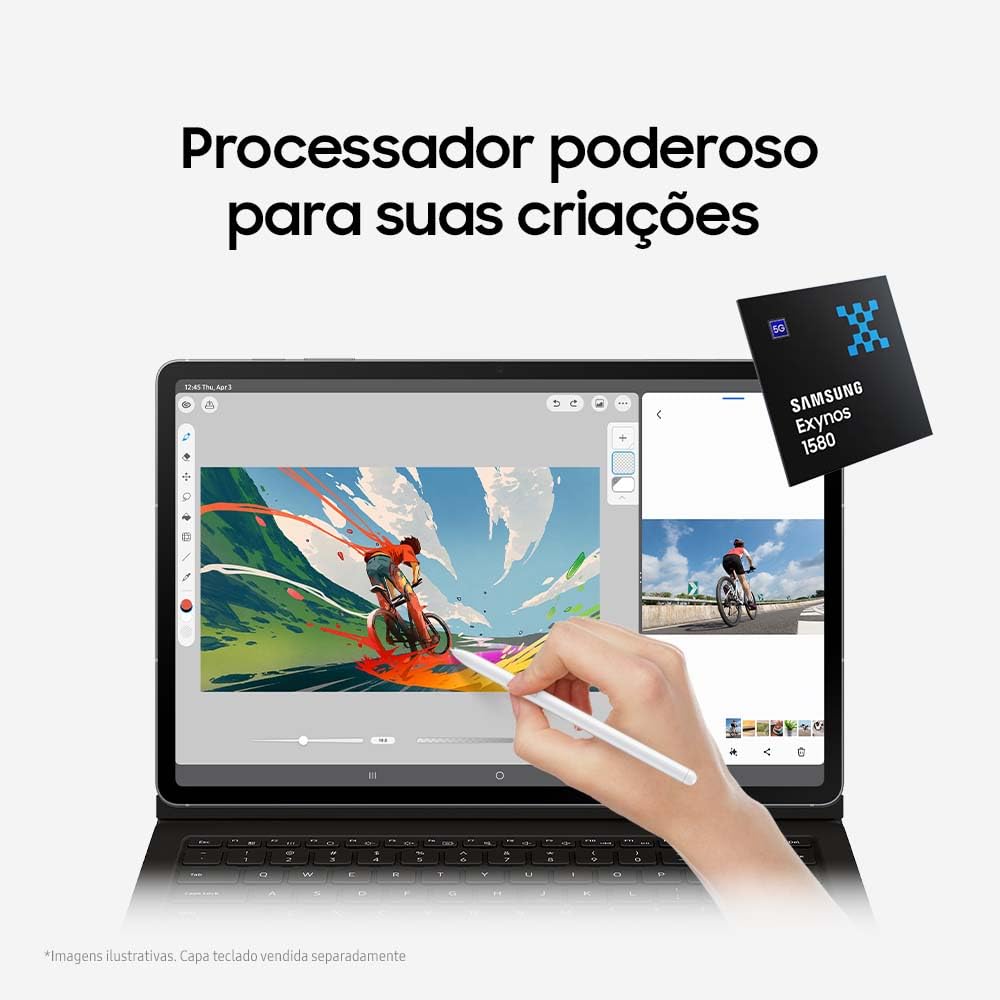 Tablet Samsung Galaxy Tab S10 FE, Cinza, 128GB, 8GB RAM, Tela Imersiva de 10.9" 90Hz, Camera Traseira de 13MP, Câmera Frontal de 12MP Ultra Wide, Wifi 6, IP68, Android 15