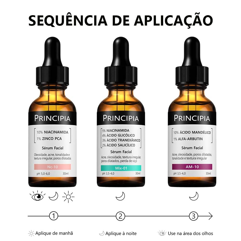 PRINCIPIA, Kit Trio Antiacne NC-10 + Mix-01 + AM-10