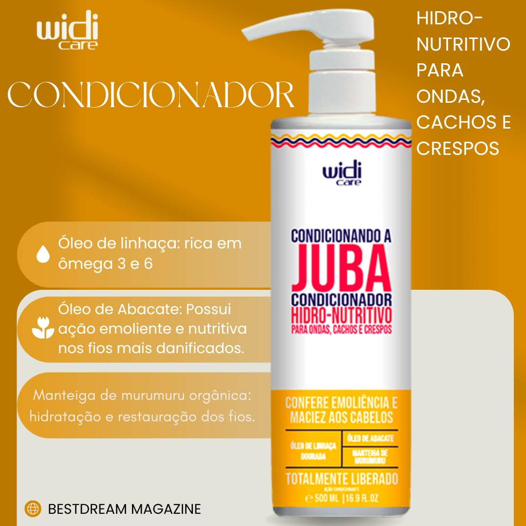 Kit Juba Shampoo Condicionador E Encaracolando A Juba Widi Care 500ml