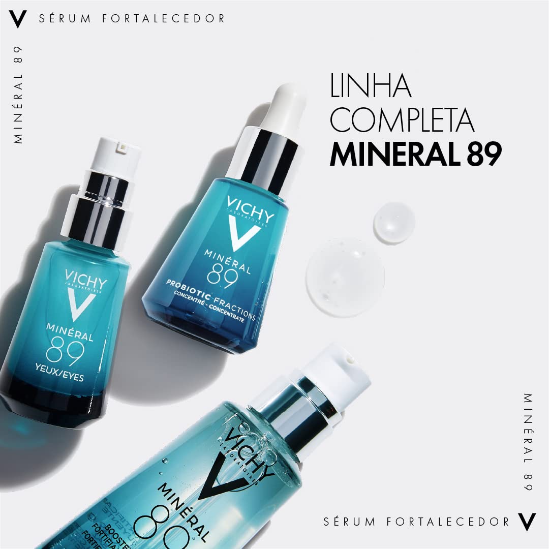 Vichy Minéral 89 Sérum Facial Hidratante com Ácido Hialurônico e Minerais, Fortalece e Hidrata Profundamente a Pele, Textura Gel Absorção Rápida, Todos os Tipos de Pele, 50ml