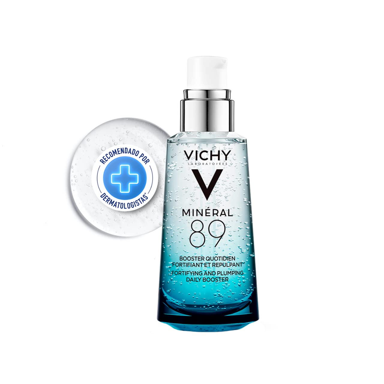 Vichy Minéral 89 Sérum Facial Hidratante com Ácido Hialurônico e Minerais, Fortalece e Hidrata Profundamente a Pele, Textura Gel Absorção Rápida, Todos os Tipos de Pele, 50ml