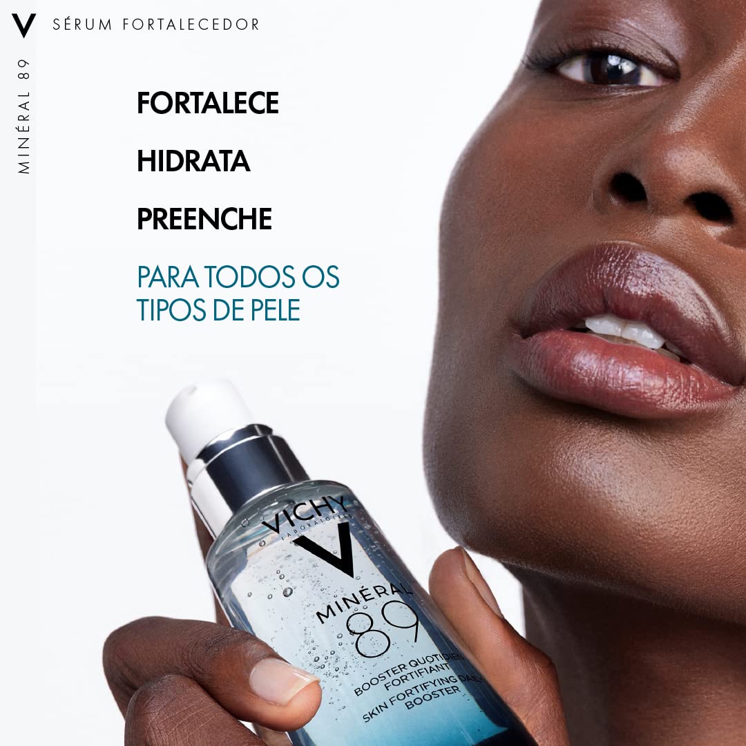 Vichy Minéral 89 Sérum Facial Hidratante com Ácido Hialurônico e Minerais, Fortalece e Hidrata Profundamente a Pele, Textura Gel Absorção Rápida, Todos os Tipos de Pele, 50ml