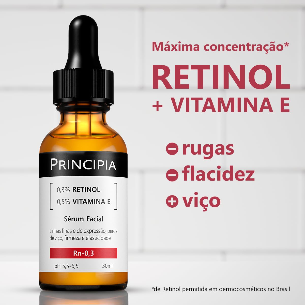 Sérum Principia Retinol 0,3% + Vitamina E - Rn-0,3 Skincare