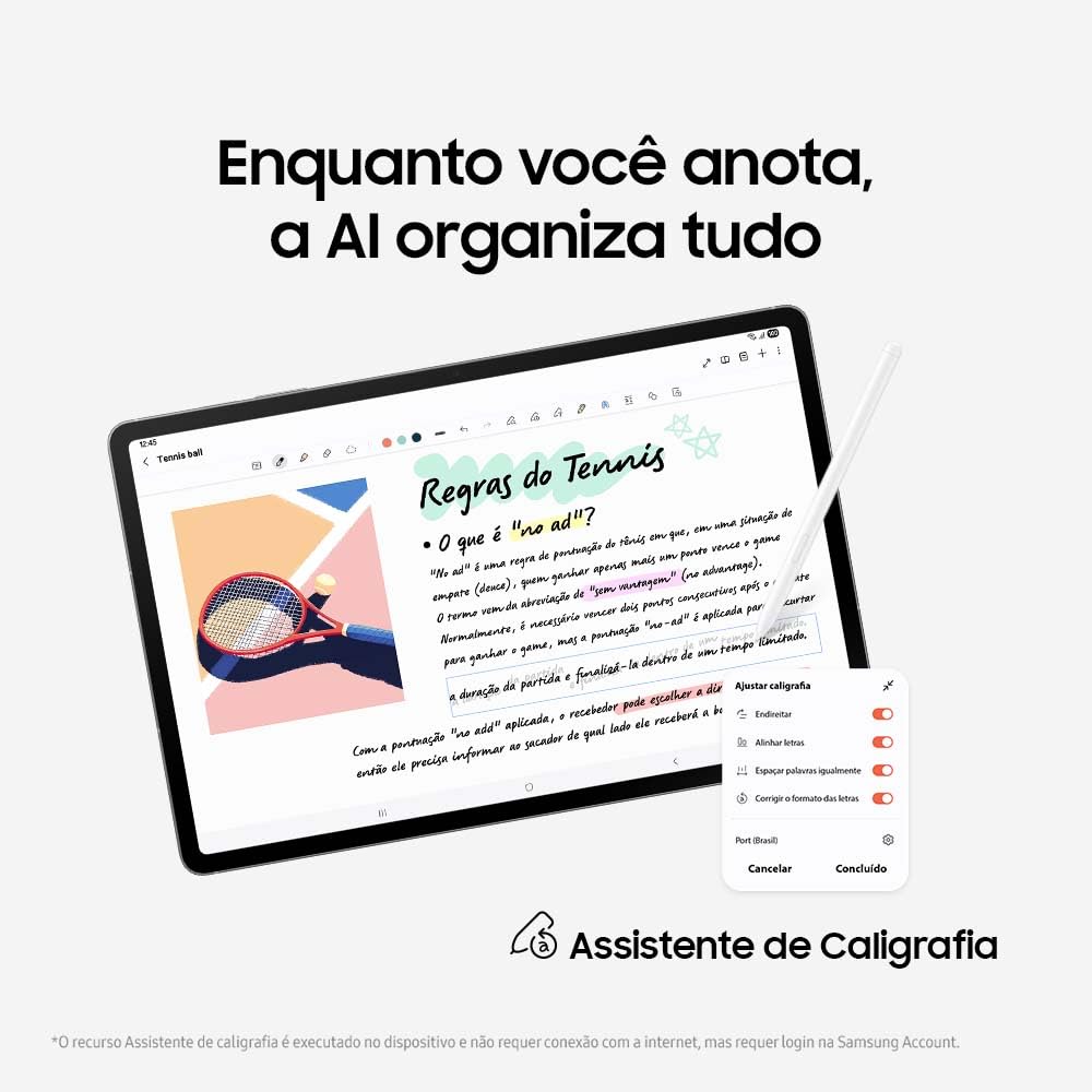 Tablet Samsung Galaxy Tab S10 FE, Cinza, 128GB, 8GB RAM, Tela Imersiva de 10.9" 90Hz, Camera Traseira de 13MP, Câmera Frontal de 12MP Ultra Wide, Wifi 6, IP68, Android 15