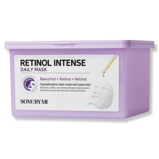 SOME BY MI Máscara diária intensa retinol - 30 folhas, 335 g - máscara facial vegana de retinol coreano suave para pele de vidro - textura da pele, elasticidade e cuidados com sinais de envelhecimento