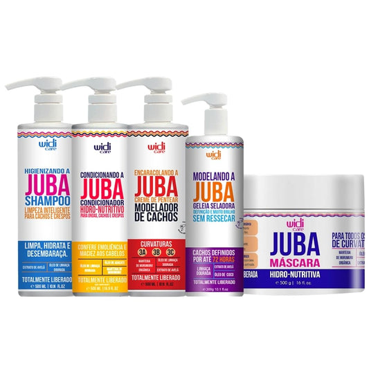 Kit Juba Completo Shampoo + Condicionador + Mascara + Geleia + Encaracolando Widi Care Tratamento