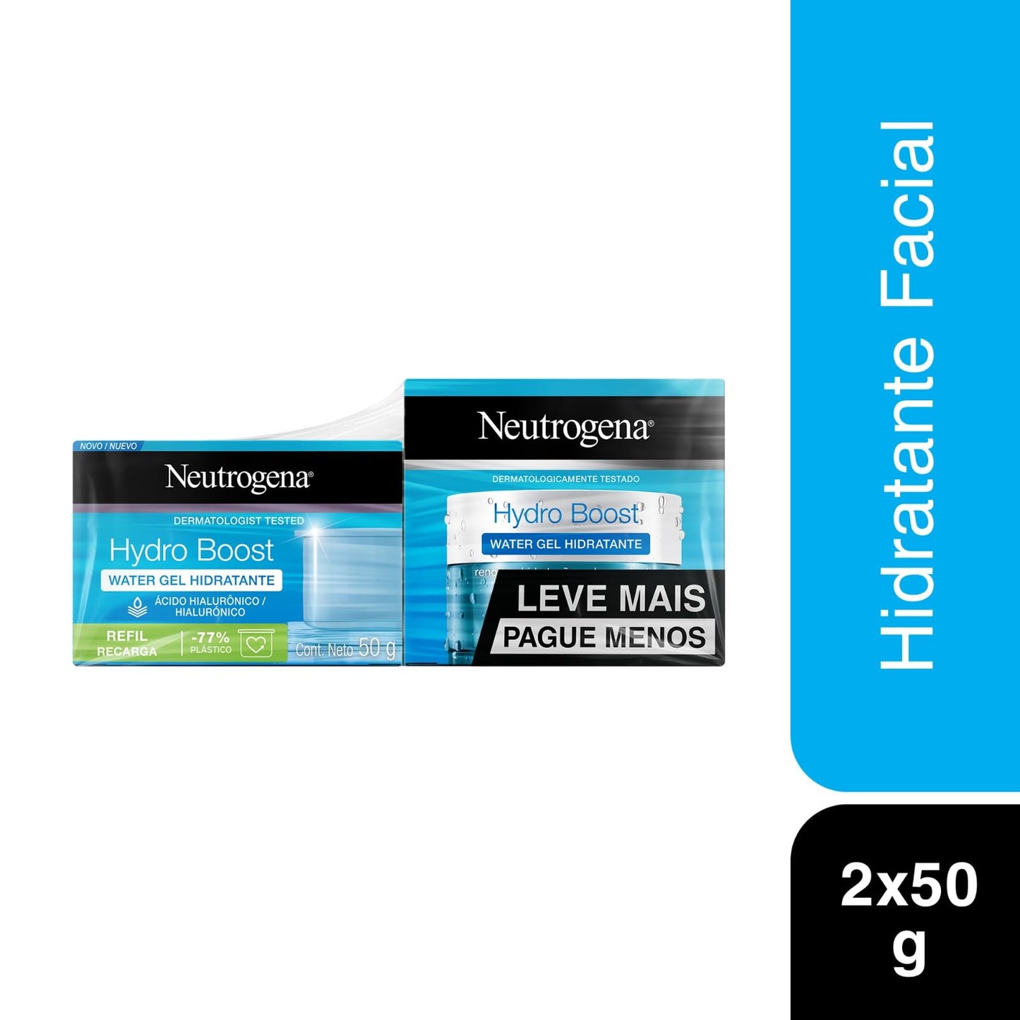 Neutrogena Hidratante Facial Hydro Boost Water Gel 50g + Refil Hydro Boost Water Gel 50g
