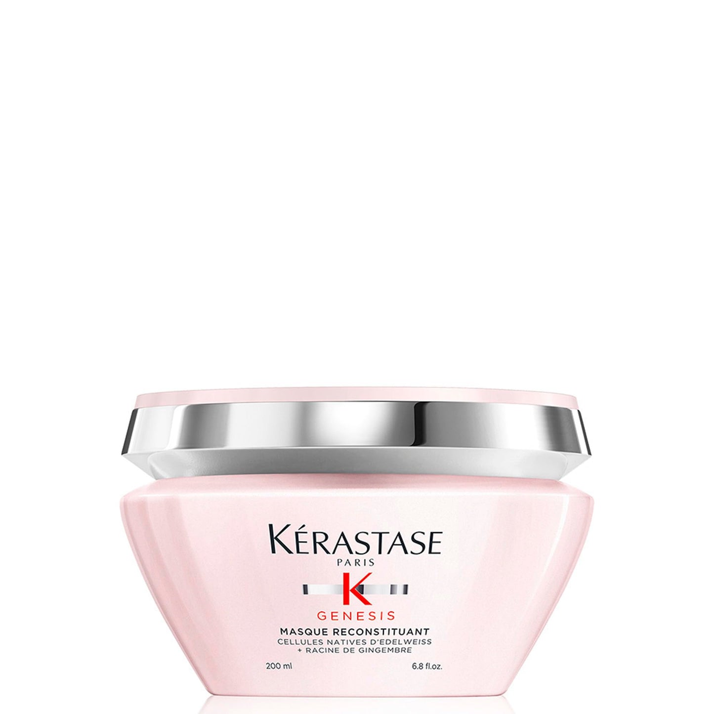 Kérastase Máscara Genesis Masque Reconstituant, Cabelos com queda, Cabelo grossos, Prevenção da queda, Flor de Edelweiss, Raiz de gengibre, 200 ml