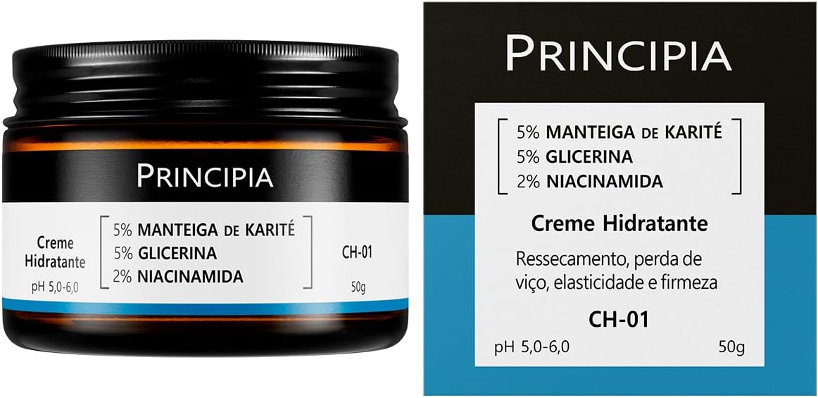 PRINCIPIA, Creme Hidratante Facial 5% Manteiga de Karité + 5% Glicerina + 2% Niacinamida CH-01 com 50g