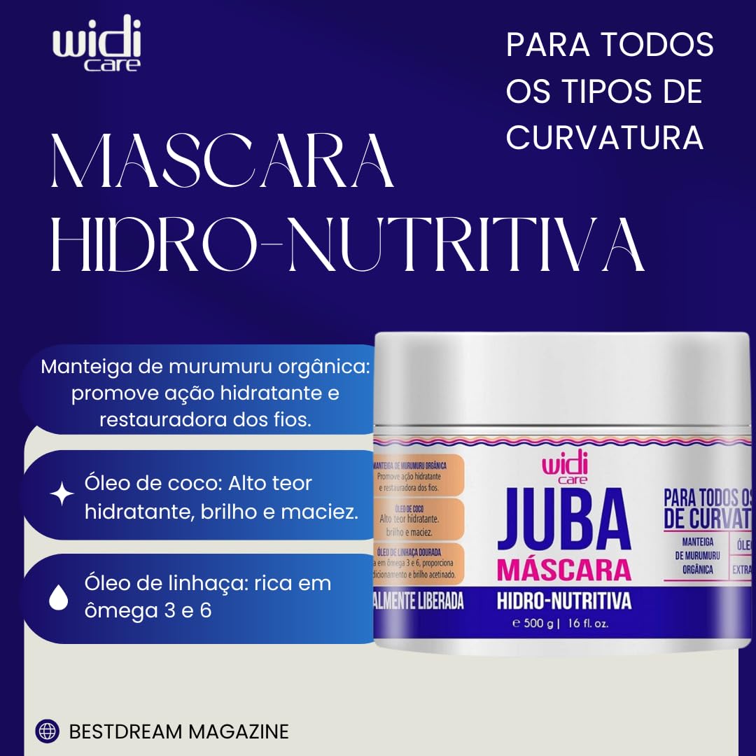 Kit Juba Completo Shampoo + Condicionador + Mascara + Geleia + Encaracolando Widi Care Tratamento
