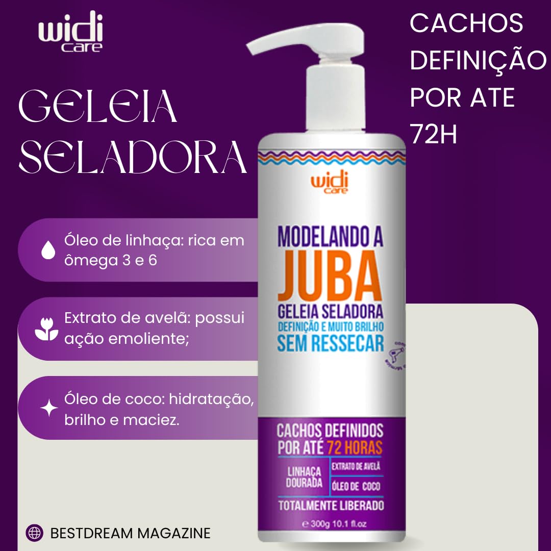 Kit Juba Completo Shampoo + Condicionador + Mascara + Geleia + Encaracolando Widi Care Tratamento