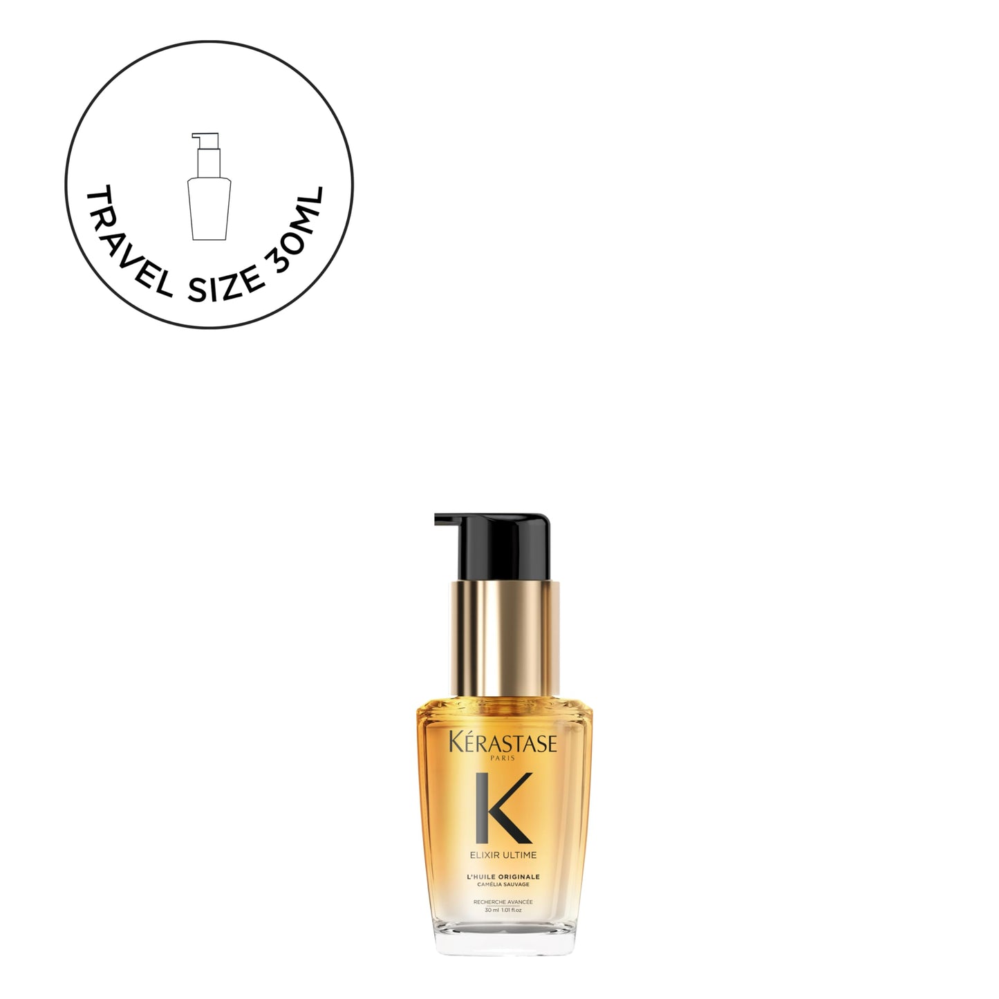 Kérastase Elixir Ultime L'Huile Originale, Óleo Capilar Nutrição Profunda, Brilho, Proteção Térmica Antifrizz e Maciez para Todos os Tipos de Cabelo, 30ml