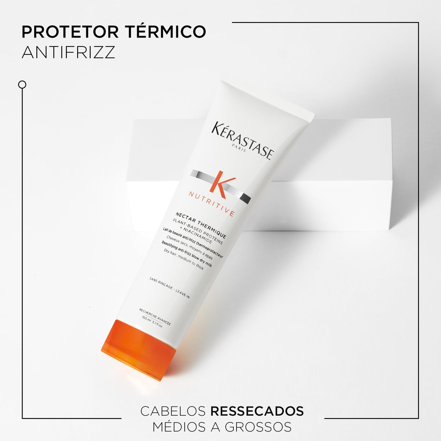 Kérastase Nutritive Nectar Thermique, Leave-In Protetor Térmico Anti Ressecamento com Proteínas Vegetais e Niacinamida para Cabelos Médios a Grossos,150ml