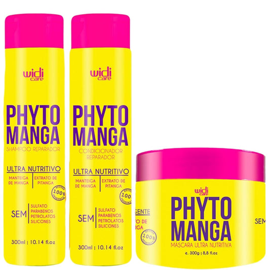 Kit Shampoo + Condicionador + Mascara Phytomanga Widi Care Reparação Ultra Nutritiva 300g