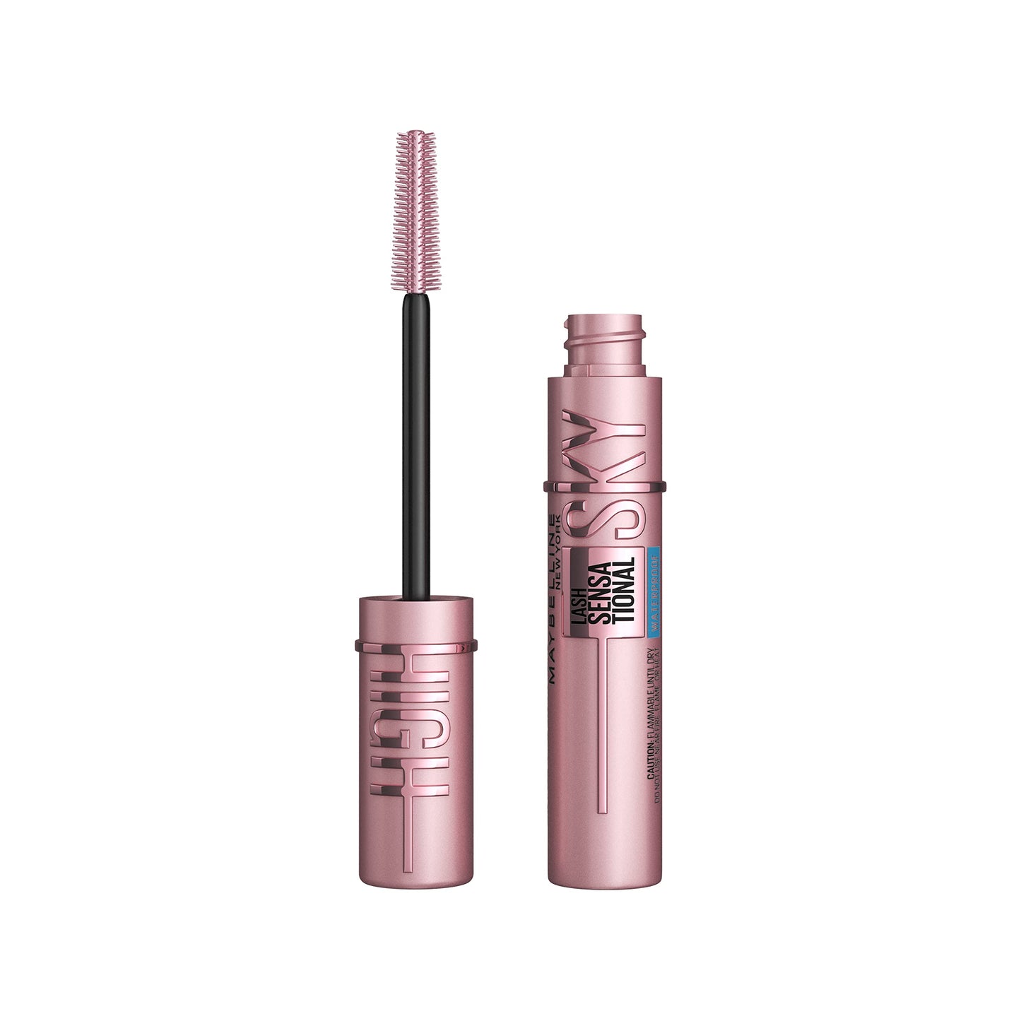 Lash Sensational Sky High Maybelline NY, Máscara de Cílios À Prova d'Água, Alongamento e Volume de Longa Duração com Extrato de Bambu, Cor Preto, 7,2ml