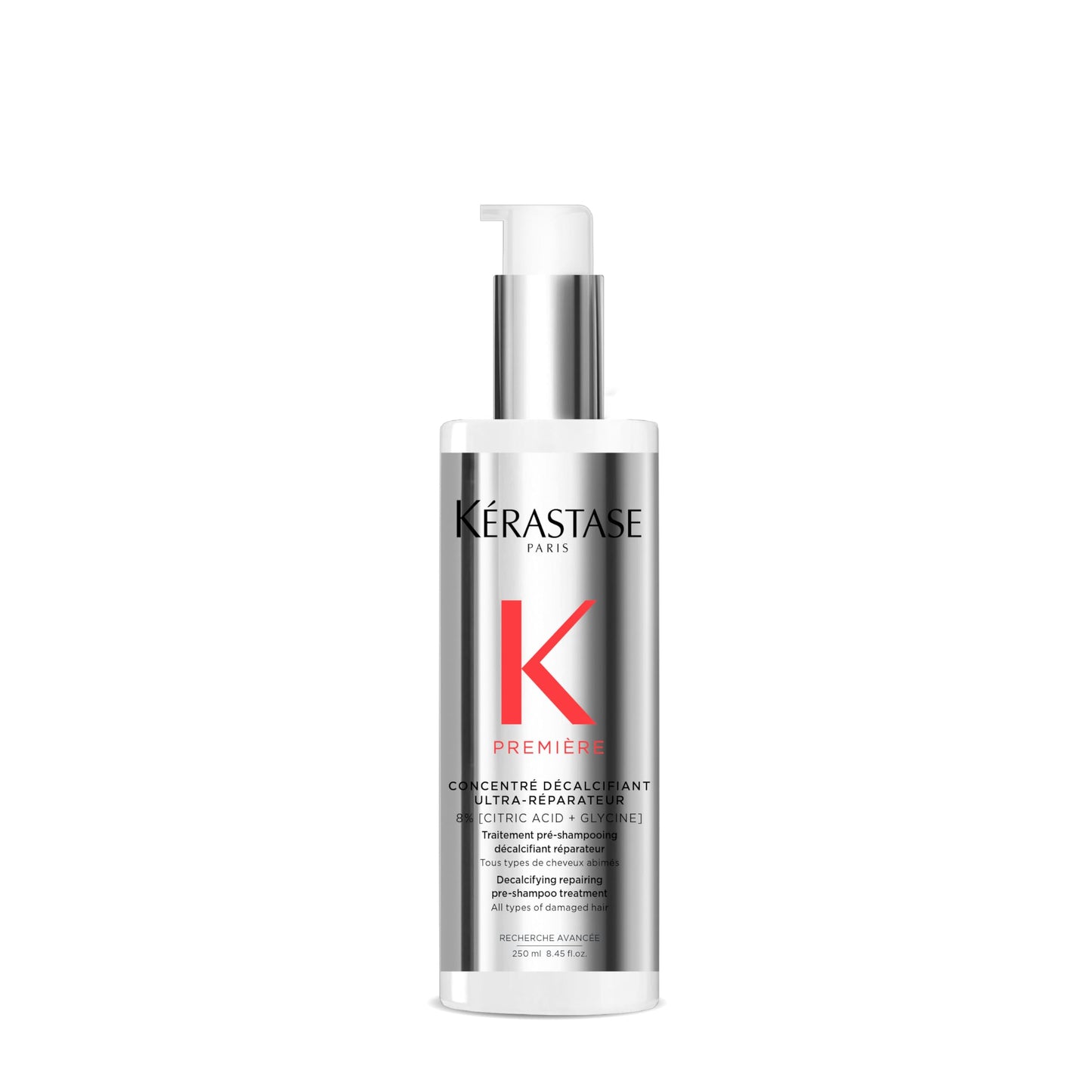 Kérastase Tratamento Première Concentré Décalcifiant Ultra-Réparateur, Todos os tipos de cabelos danificados, Reparador descalcificante, Reverte a rigidez, Com Ácido cítrico e Glicina, 250ml