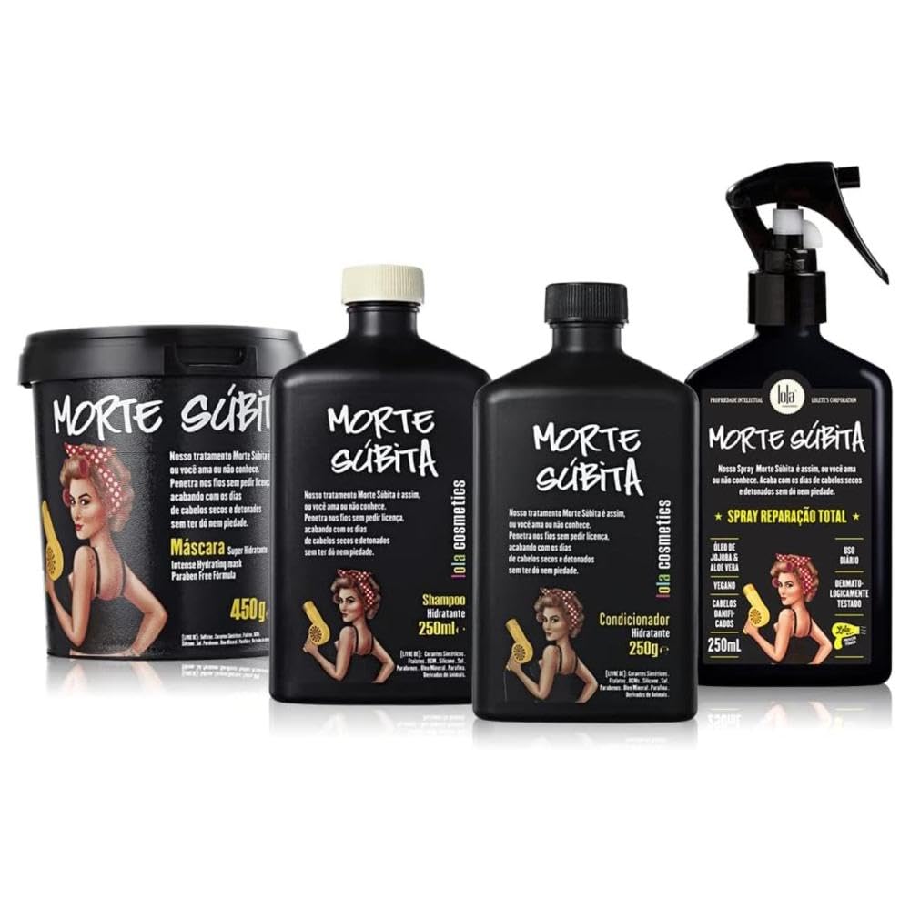 Lola Cosmetics - Kit Morte Súbita (Shampoo 250ml + Cond 250g + Másc 450g + Rep Total 250ml)
