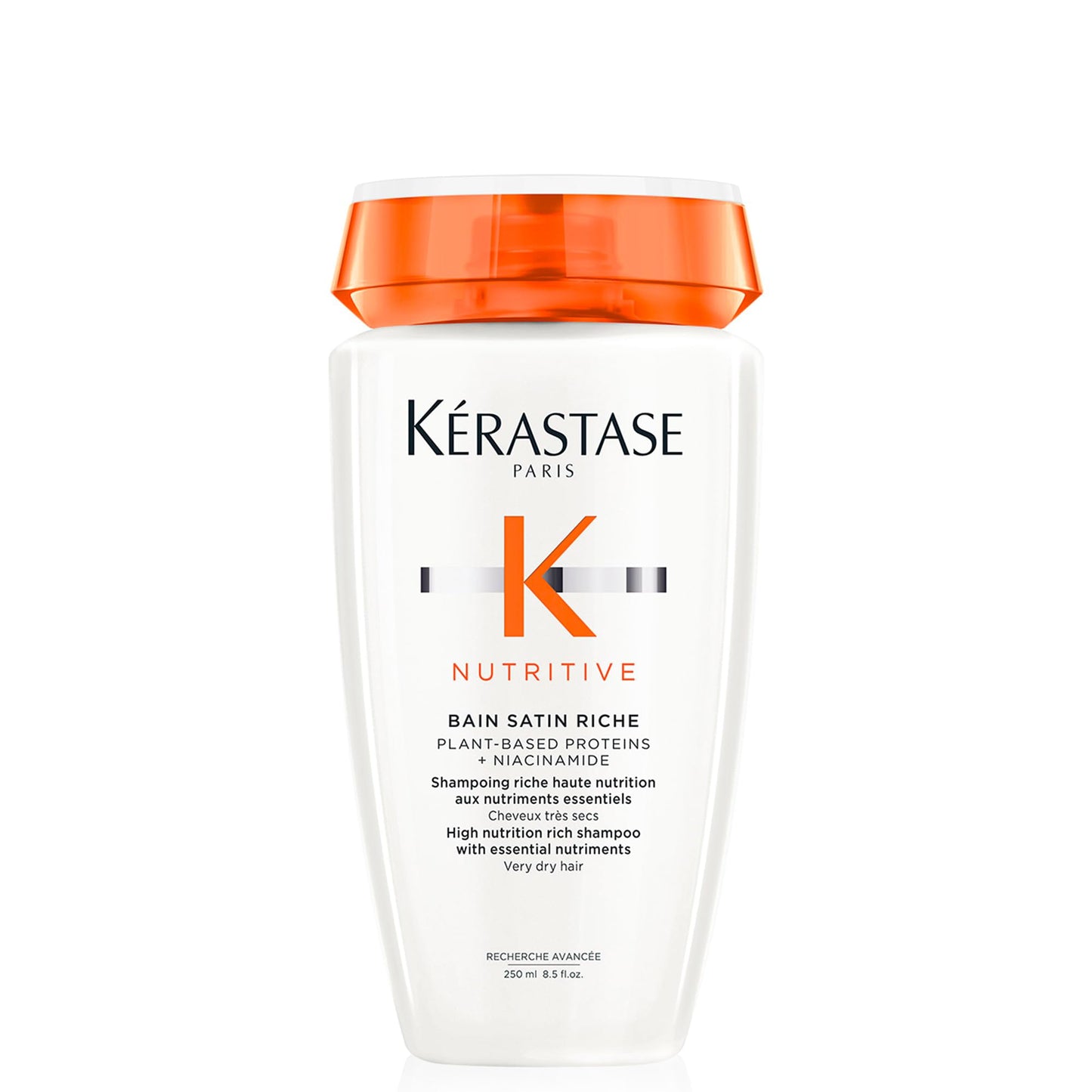 Kérastase Nutritive Bain Satin Riche Shampoo Nutritivo para Cabelos Finos e Médios, Secos e Ressecados, Nutrição Profunda com Ativos Anti-ressecamento 250ml