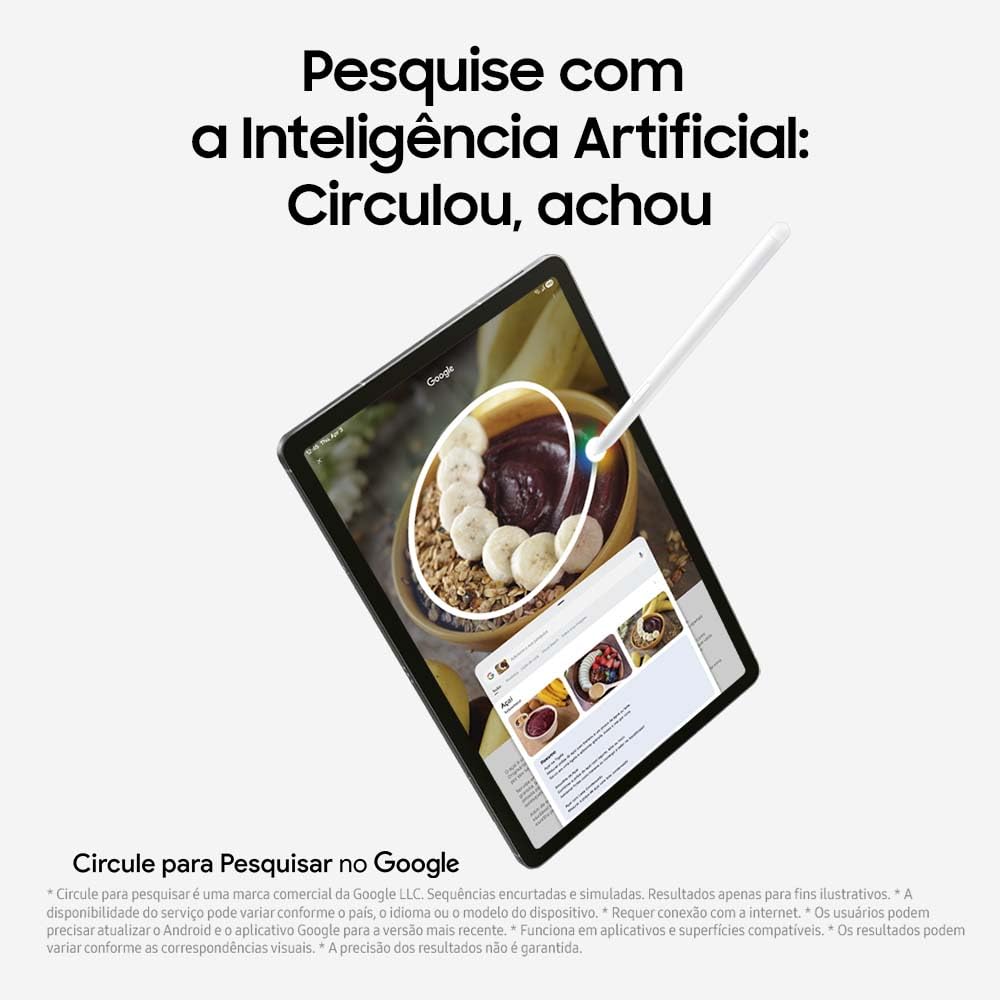 Tablet Samsung Galaxy Tab S10 FE, Cinza, 128GB, 8GB RAM, Tela Imersiva de 10.9" 90Hz, Camera Traseira de 13MP, Câmera Frontal de 12MP Ultra Wide, Wifi 6, IP68, Android 15