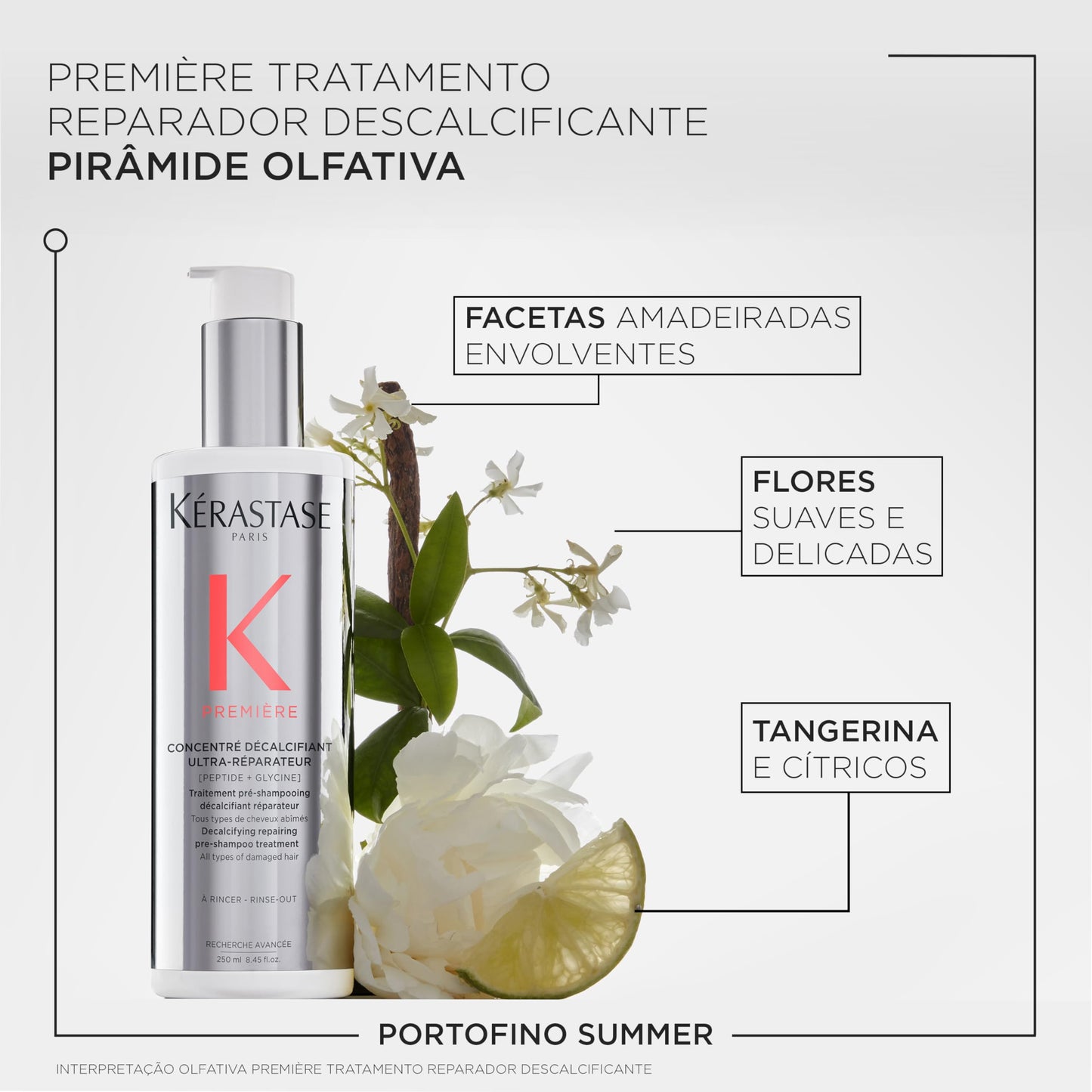 Kérastase Tratamento Première Concentré Décalcifiant Ultra-Réparateur, Todos os tipos de cabelos danificados, Reparador descalcificante, Reverte a rigidez, Com Ácido cítrico e Glicina, 250ml