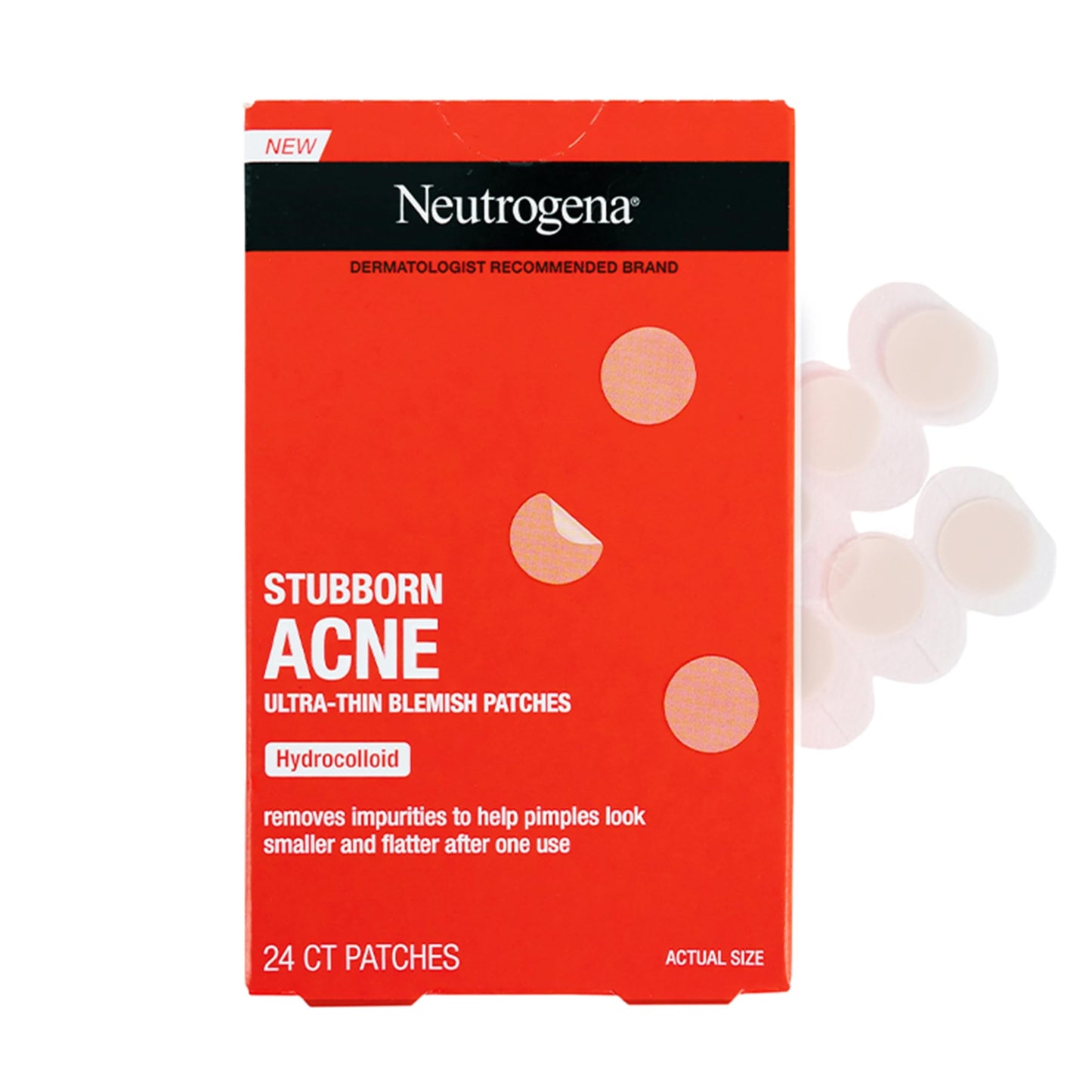 Neutrogena Pontos de manchas ultrafinos para acne teimosa, adesivos de espinhas para rosto, adesivos de acne, adesivos faciais hidrocolóides ultrafinos, uso noturno, adequado para todos os tipos de