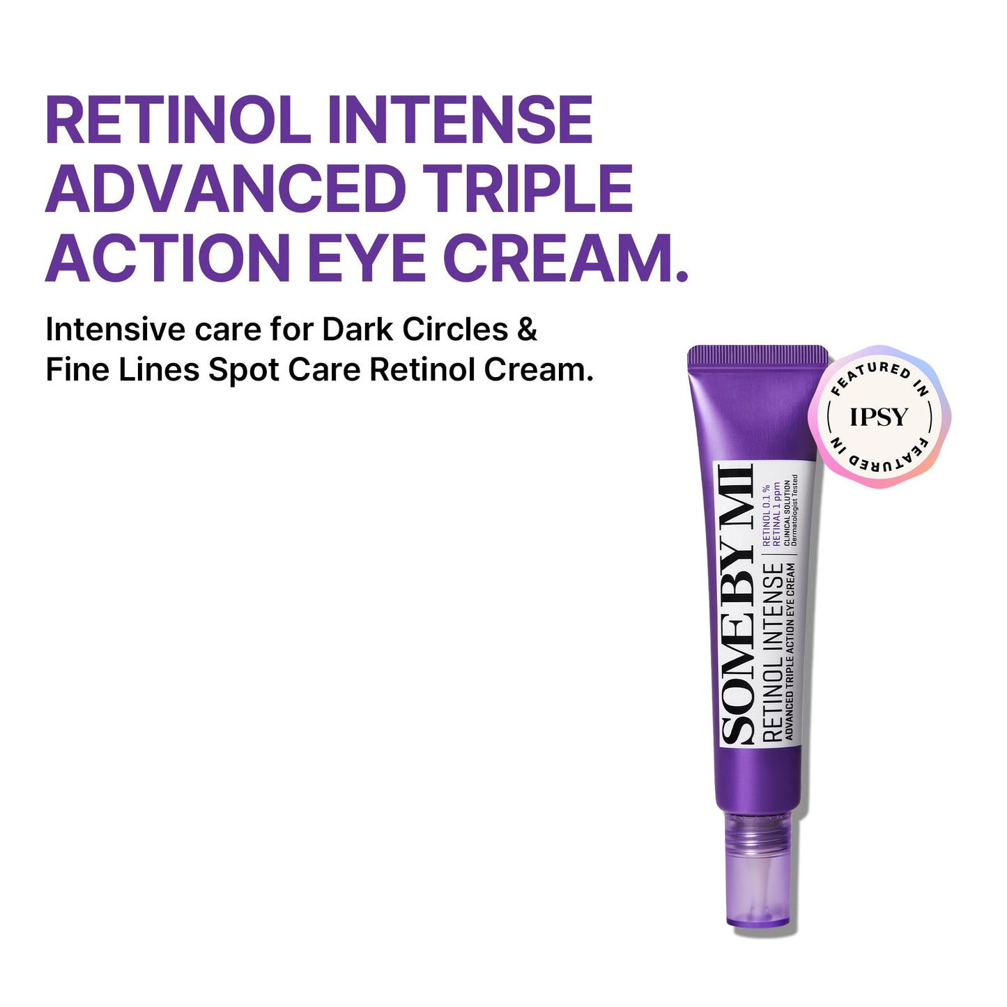 SOME BY MI Creme para os olhos Retinol Intense Advanced Triple Action – Pacote com 2 – Creme coreano de retinol sob os olhos antienvelhecimento para linhas finas – ilumina olheiras e suaviza a textura