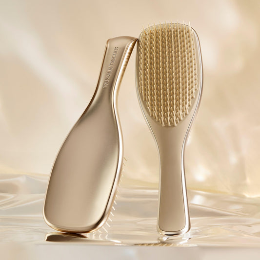 Tangle Teezer - Escova de cabelo desembaraçadora The Ultimate Detangler Chrome para todos os tipos de cabelo. Ideal para usar em fios molhados. Cor: Neo Gold