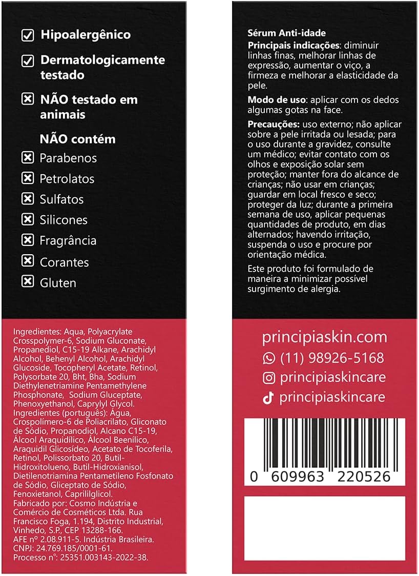 Sérum Principia Retinol 0,3% + Vitamina E - Rn-0,3 Skincare