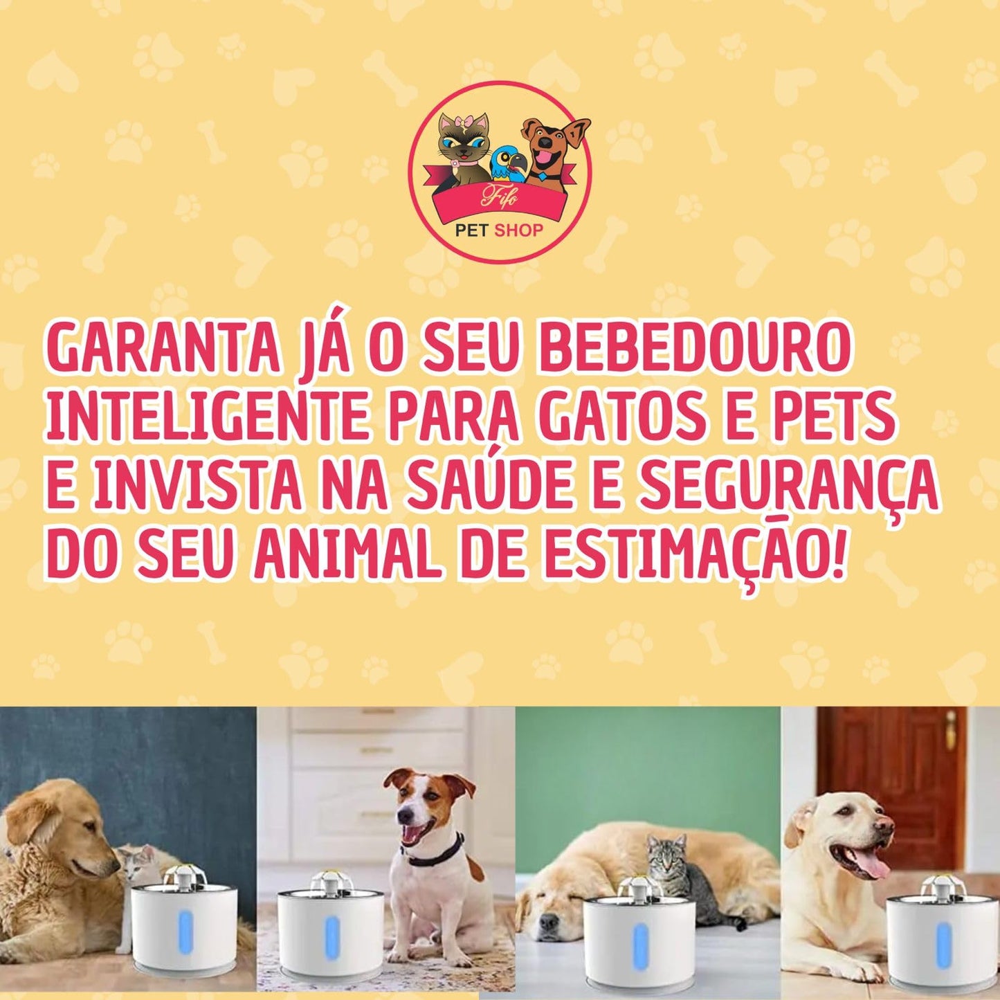 Bebedouro Fonte Inteligente para Gatos 2L — Alerta Falta d’Água, Desligamento Automático + Brinquedo Para Entretenimento